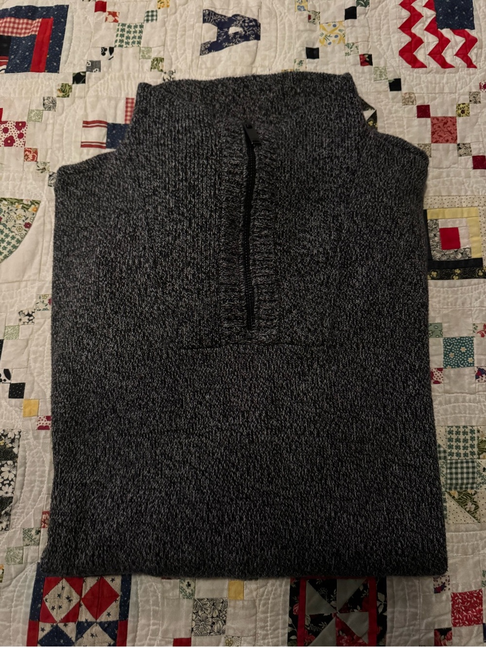 Calvin Klein Jeans Men’s Dark Gray Marled Half-Zip Sweater